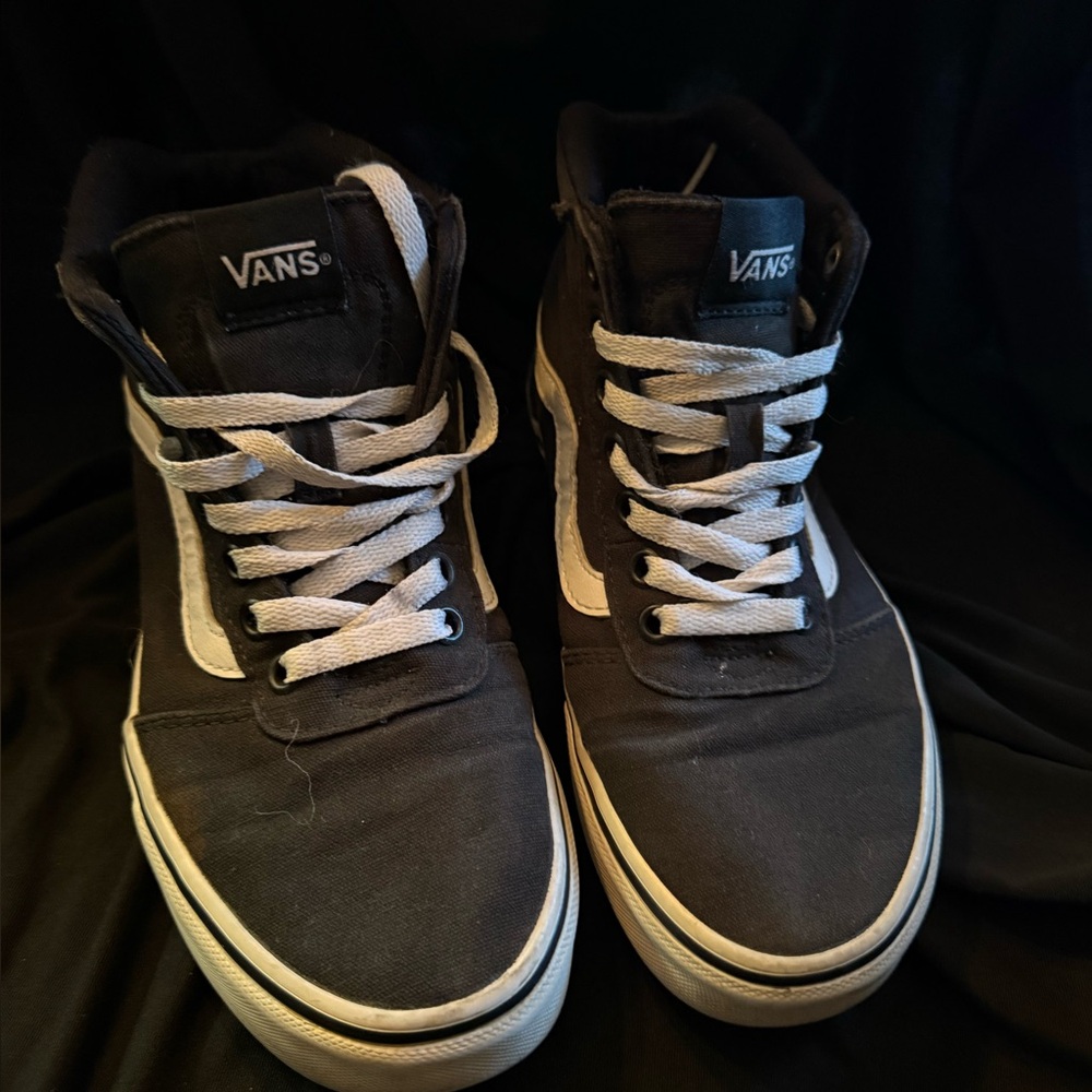 Vans Black and White High-Top Sneakers